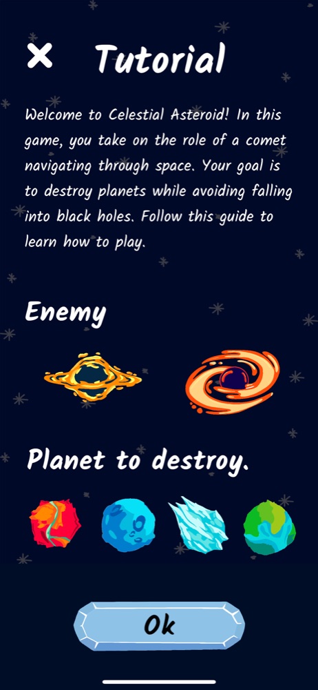 Écran de tutoriel